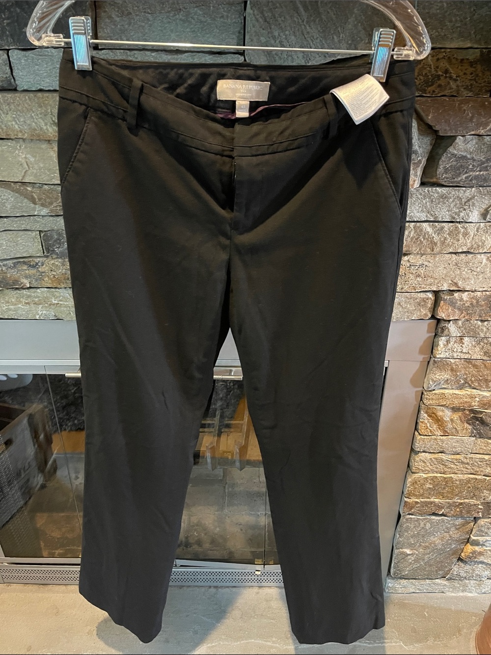 Banana Republic Black Tailored Straight-Leg Pants